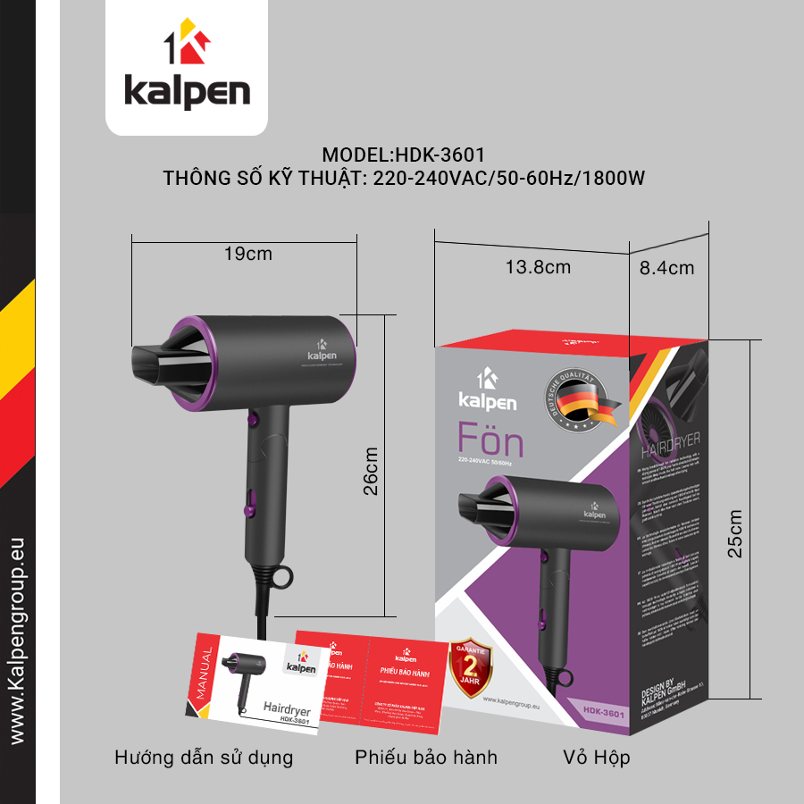 MÁY SẤY TÓC KALPEN HDK-3601