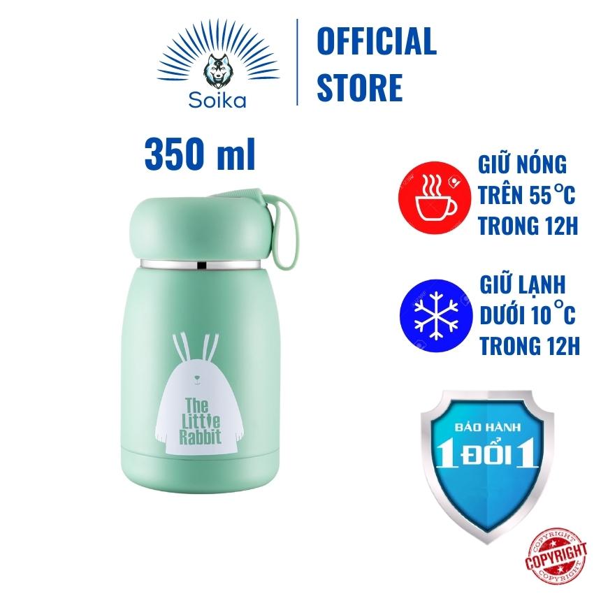 Bình Giữ Nhiệt Cute Cho Bé SOIKA ST03 350ml 3 Lớp Inox 304 Cách Nhiệt Chân Không