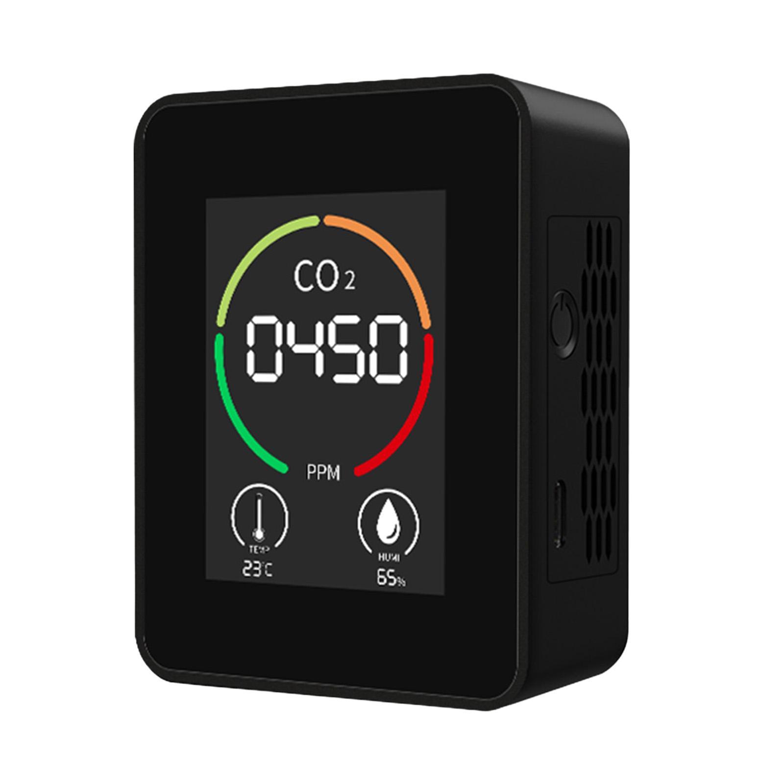 Household CO2 Tester Temperature Humidity Monitor High Accuracy with Backlight Indoor Air Quality Monitor Multifunctional for Indoor Garden