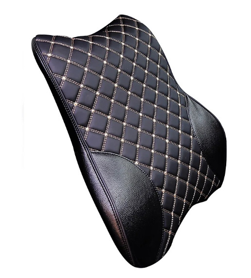 Gối tựa lưng ô tô A màu đen 40x50x12cm có đai cài