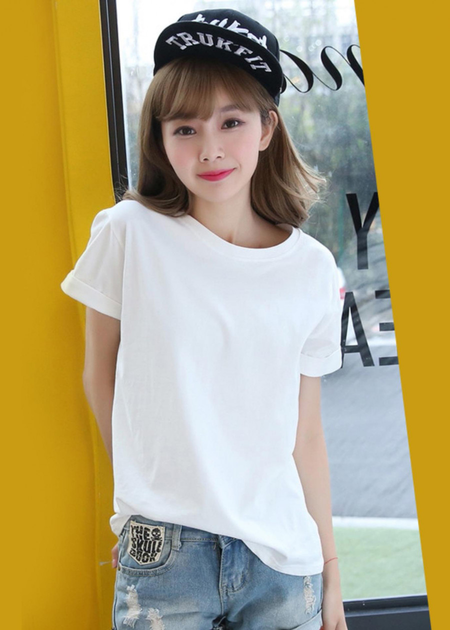 Áo thun trơn cổ tròn Cotton 4 chiều