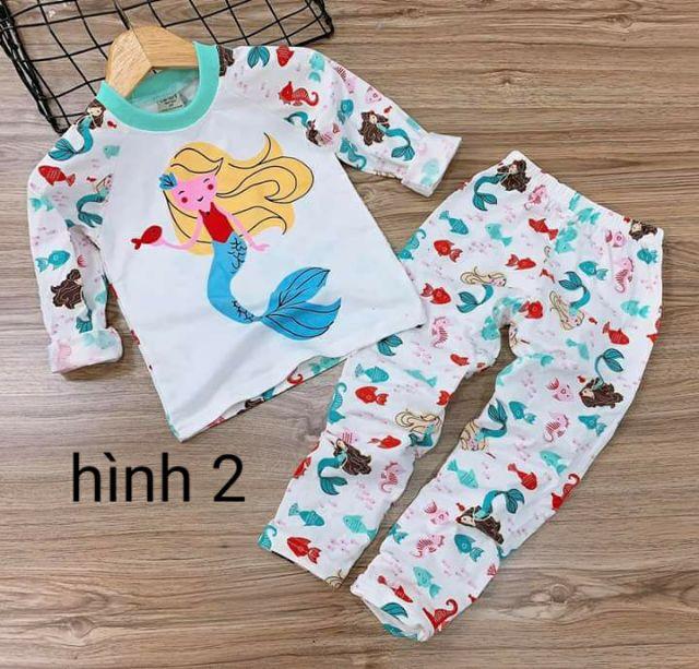 Bộ dài tay cotton 4c siêu xinh cho bé gái - Đồ bộ trẻ em