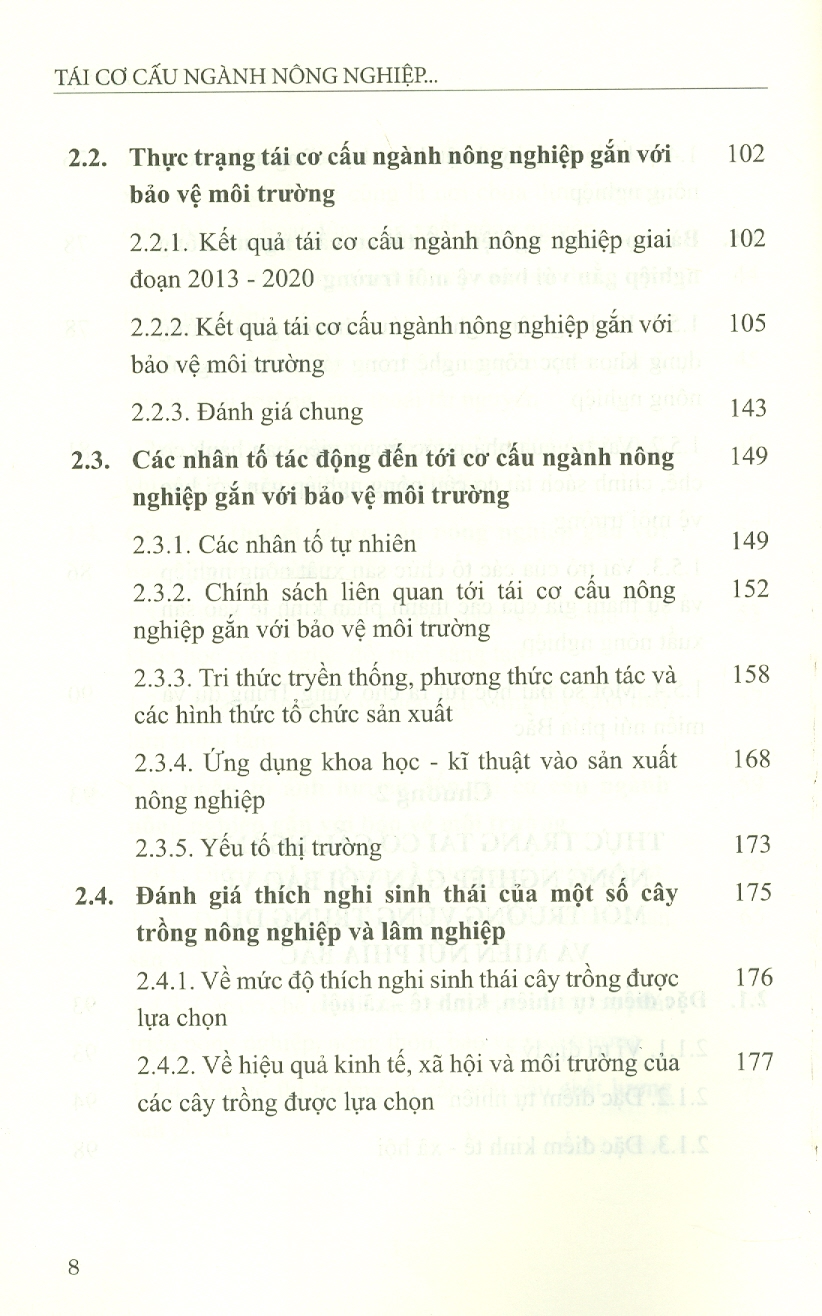 Tái Cơ Cấu Ngành Nông Nghiệp Gắn Với Bảo Vệ Môi Trường Vùng Trung Du Và Miền Núi Phía Bắc (Sách chuyên khảo)