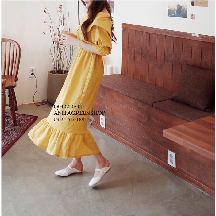 Q040220 ĐẦM MAXI CỔ BẢN TO