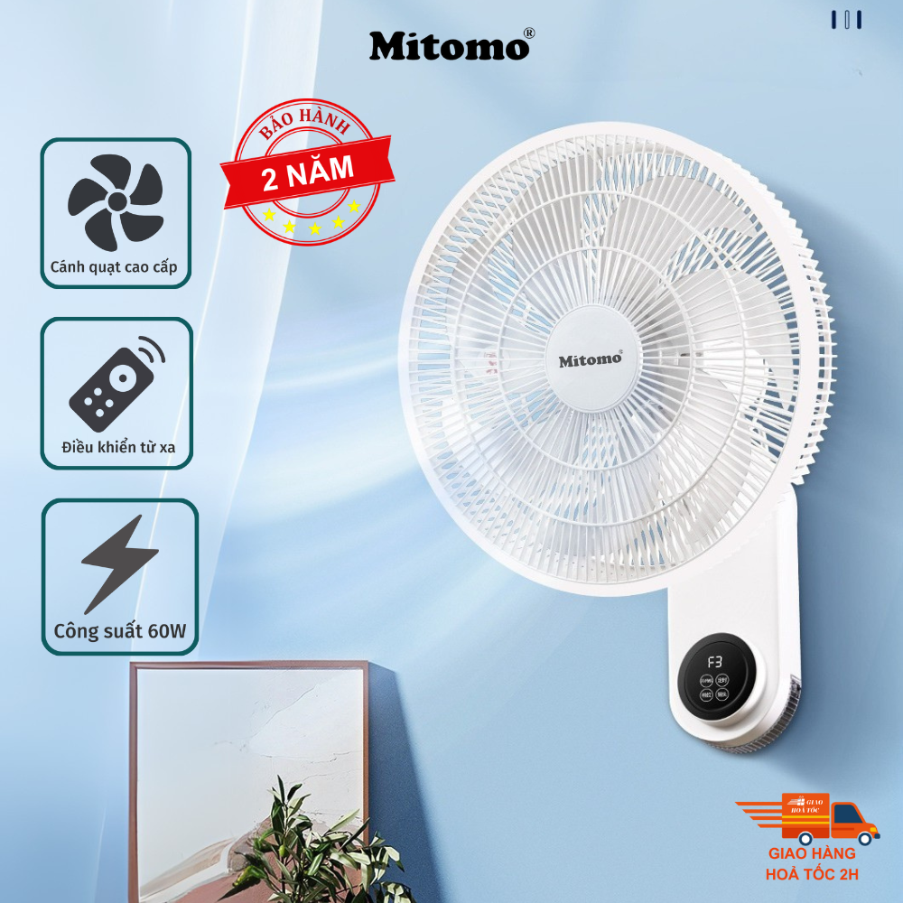 Quạt điện treo tường remote FTT-60AEC-D39, công suất 60W, hoạt động êm ái, hẹn giờ thông minh -hàng chính hãng Bảo hành 2 năm
