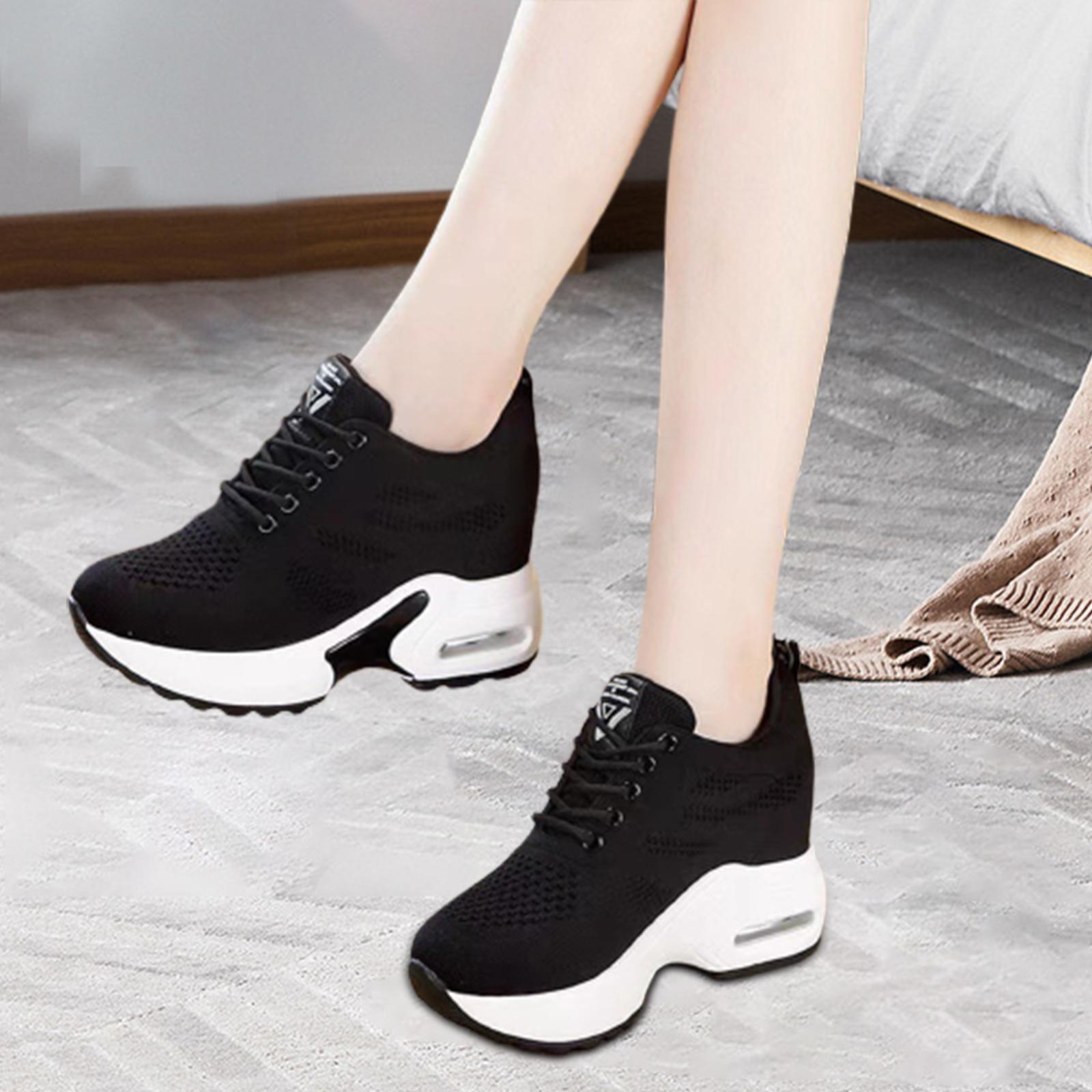 Women Sneakers Wedge Shoes Booties Lightweight Trainers Height Increasing Mesh Walking Shoes for Running Outdoor Hiking Ladies Girls