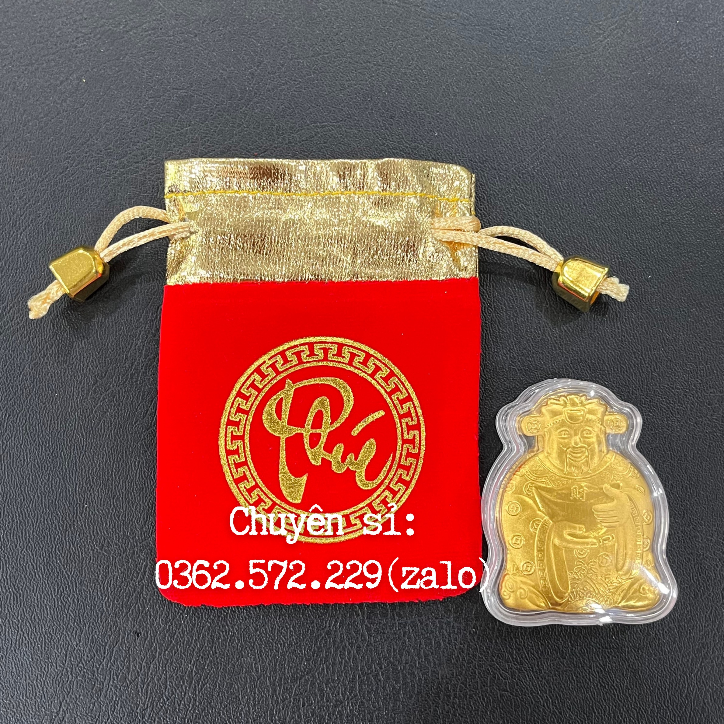 Sỉ Combo 100 Ông Thần Tài Mạ Vàng Kèm Túi Nhung Phúc