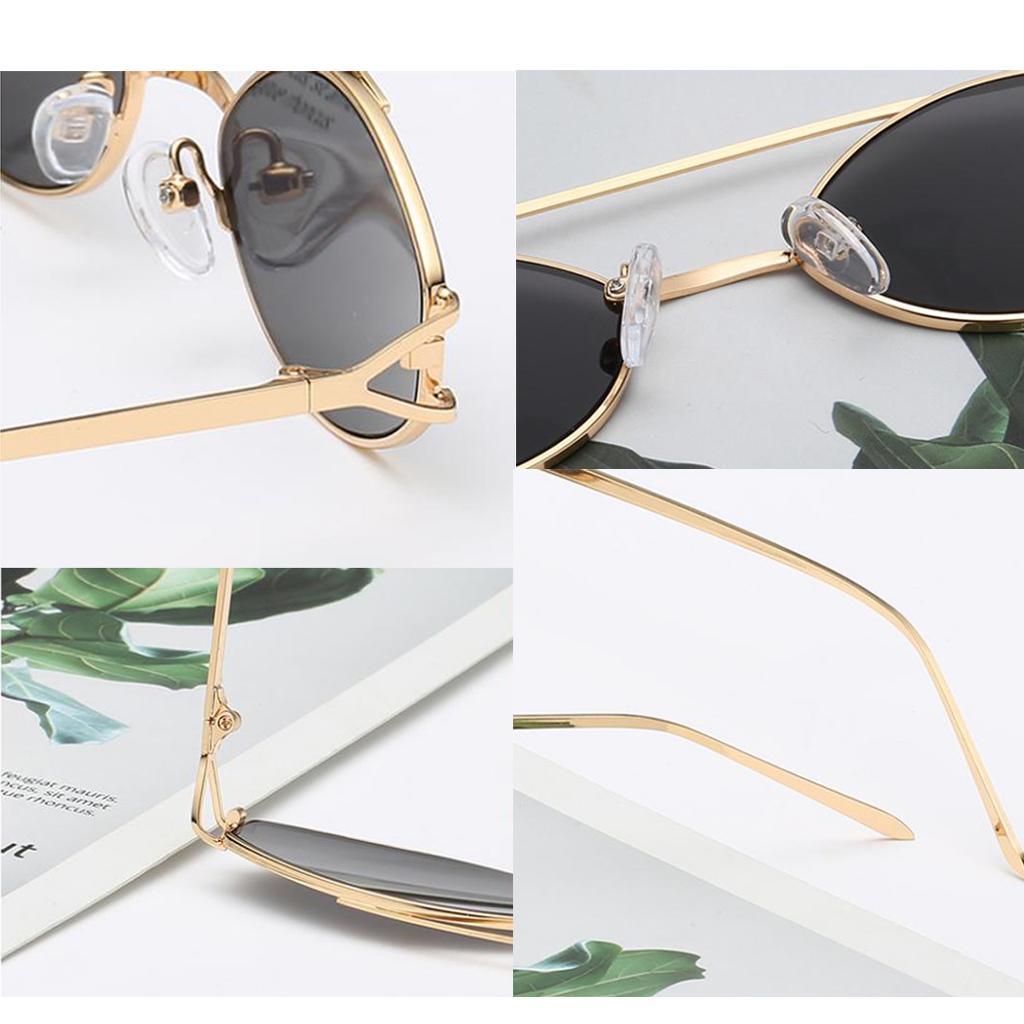 Vintage Unisex Anti-UV Oval Sunglasses Shades Metal Frame Glasses Eyewear