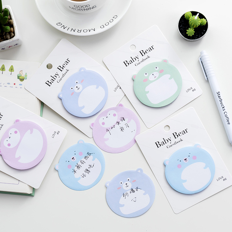 Giấy note baby bear, ghi chú, lịch hẹn, ghi khoảnh khắc