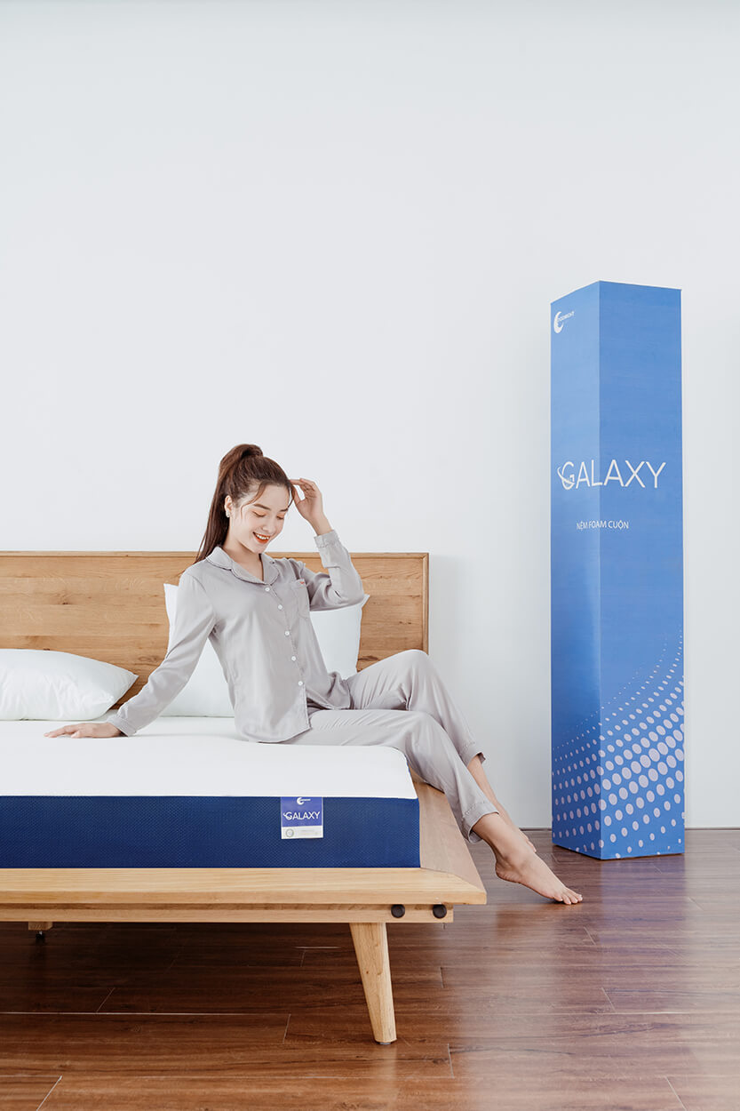 Nệm Foam cao cấp Goodnight Galaxy Greentea êm ái, mềm mại, tinh chất trà xanh kháng khuẩn khử mùi