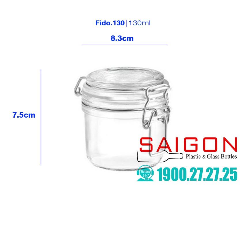Hũ thủy tinh nắp cài Fido 130ml , 200ml | Nhập Khẩu Italia