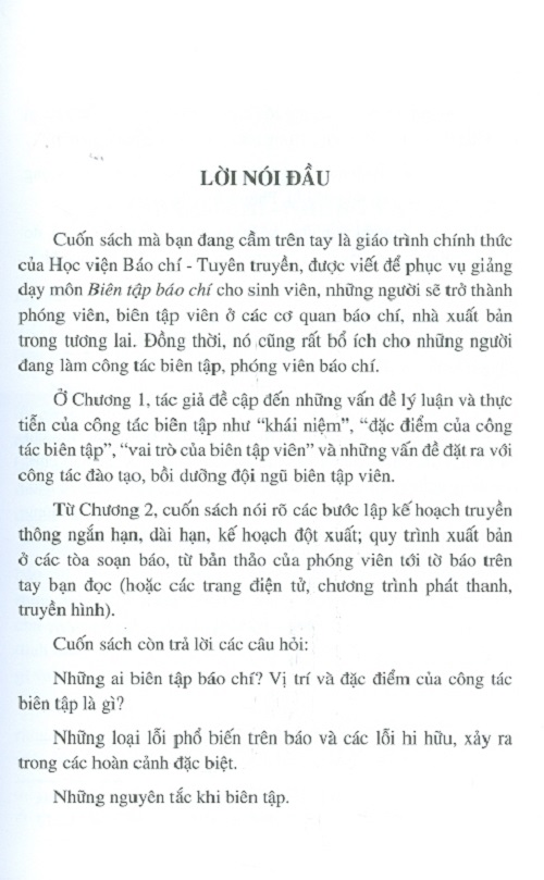 Biên Tập Báo Chí (Tái bản lần thứ 3 có bổ sung, chỉnh sửa)