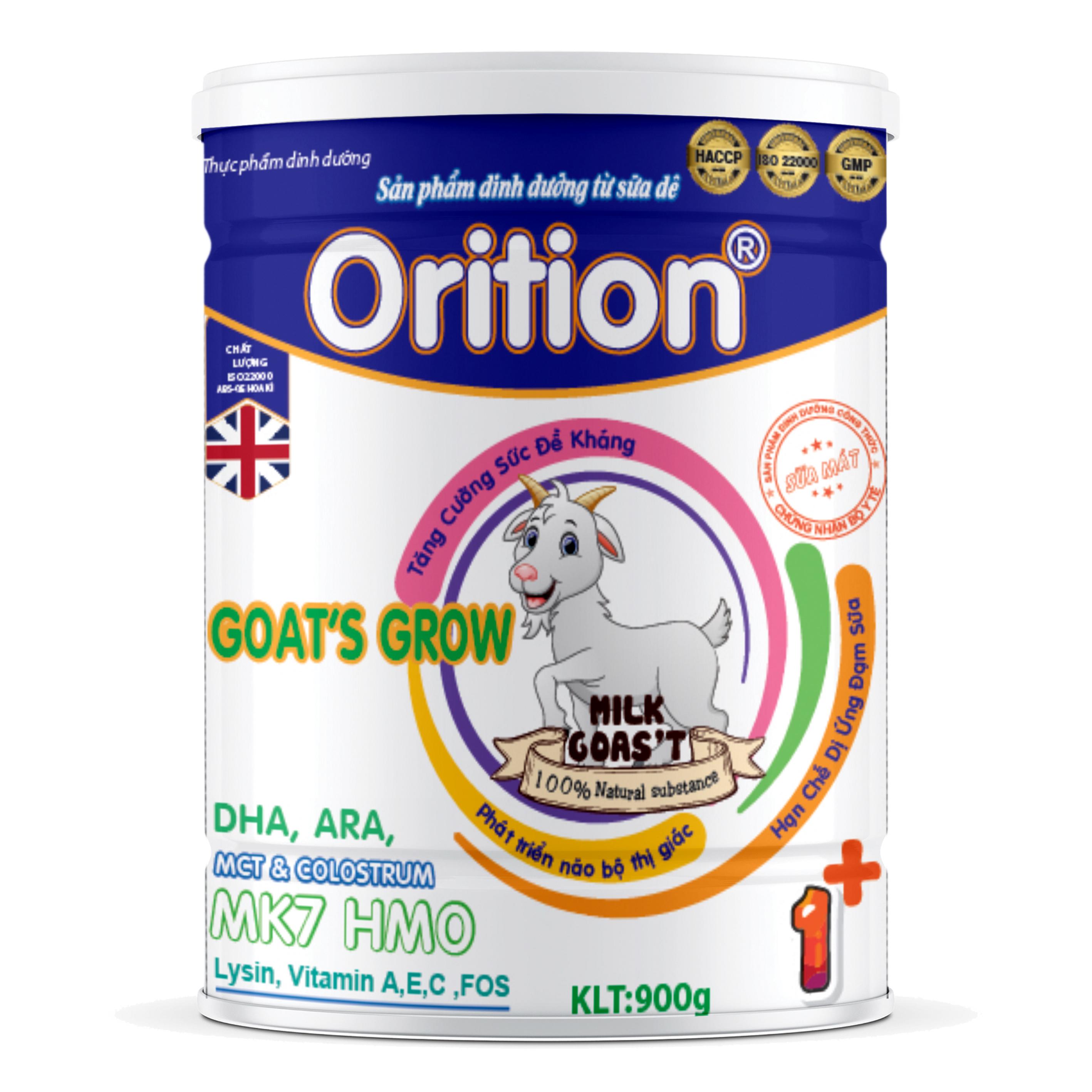 Sữa bột ORITION GOAT'S GROW sữa dê giúp bé ăn ngon ngủ tốt, tăng cường trí nhớ, phát triển toàn diện-900G