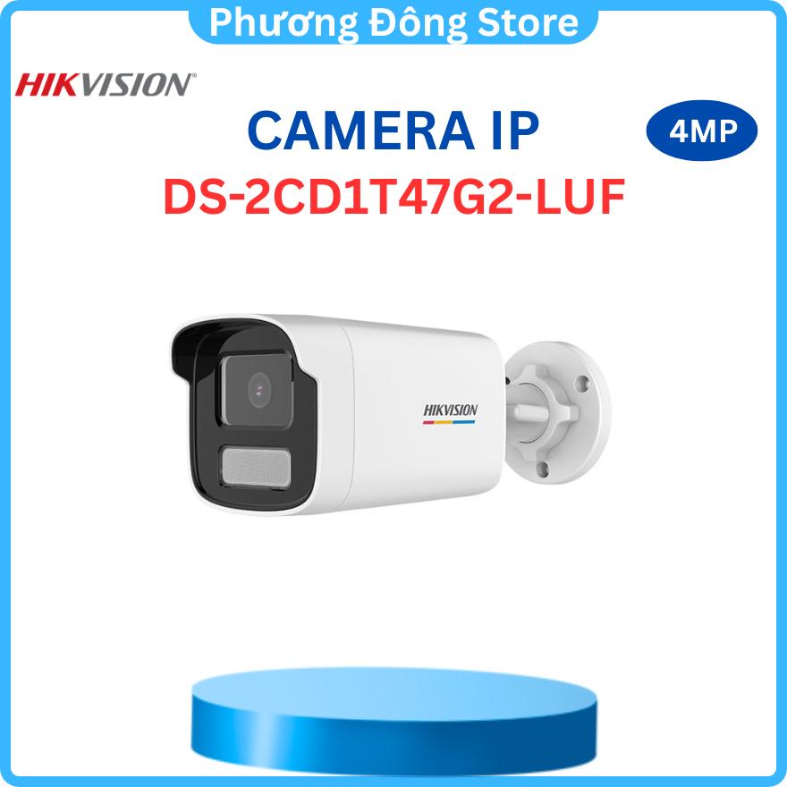 Camera IP HIKVISION  4MP Thân trụ DS-2CD1T47G2-LUF hình ảnh màu sắc 24/7, micro thu âm, trợ sáng ban đêm lên đến 50m ,.-Hàng chính hãng