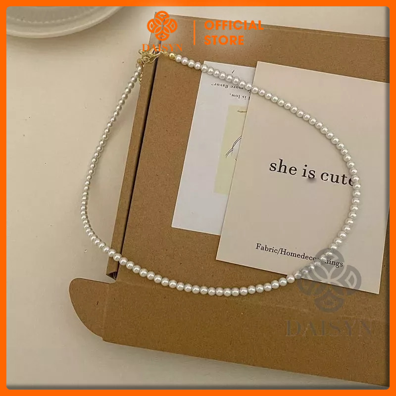  N414 choker vòng cổ hạt Trai, dây chuyền hạt bẹt dây chuyền mang áo dài hạt nhiều kích cỡ cho nữ