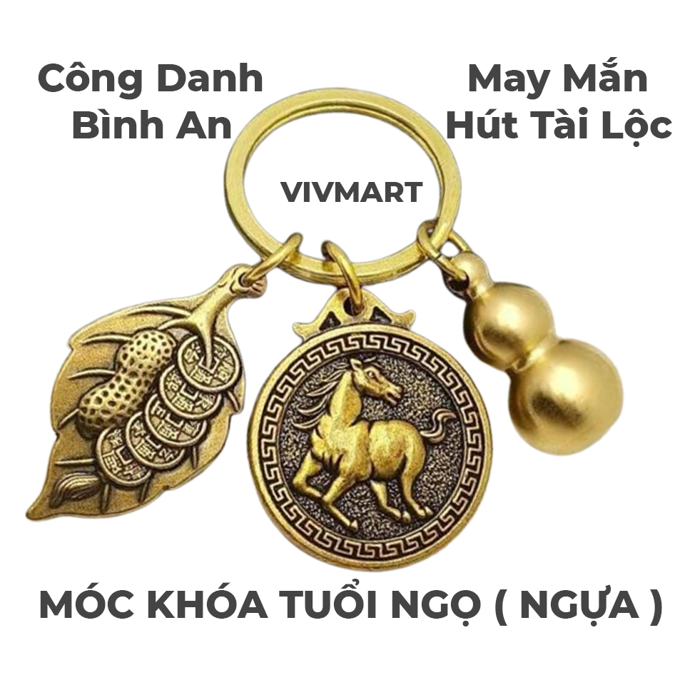 Móc Khóa Xe Máy Ô Tô Hình Con Ngựa Phong Thủy Theo Bản Mệnh Tuổi Ngọ