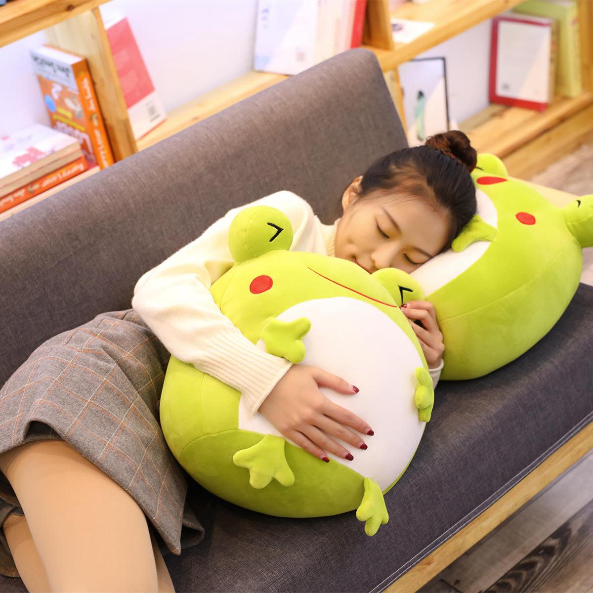 Dễ Thương Biểu Hiện Ếch Sang Trọng Đồ Chơi Hoạt Hình Hình Ếch Búp Bê Nhồi Bông Sofa Gối Đệm Vật Dụng Gia Đình Nhung 35Cm