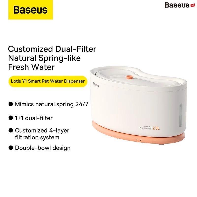 Máy Cho Chó Mèo Uống Nước Tự Động Baseus Lotis Y1 Smart Pet Water Dispenser (Lọc nước + Cảm Biến Tự Động Mở Nước