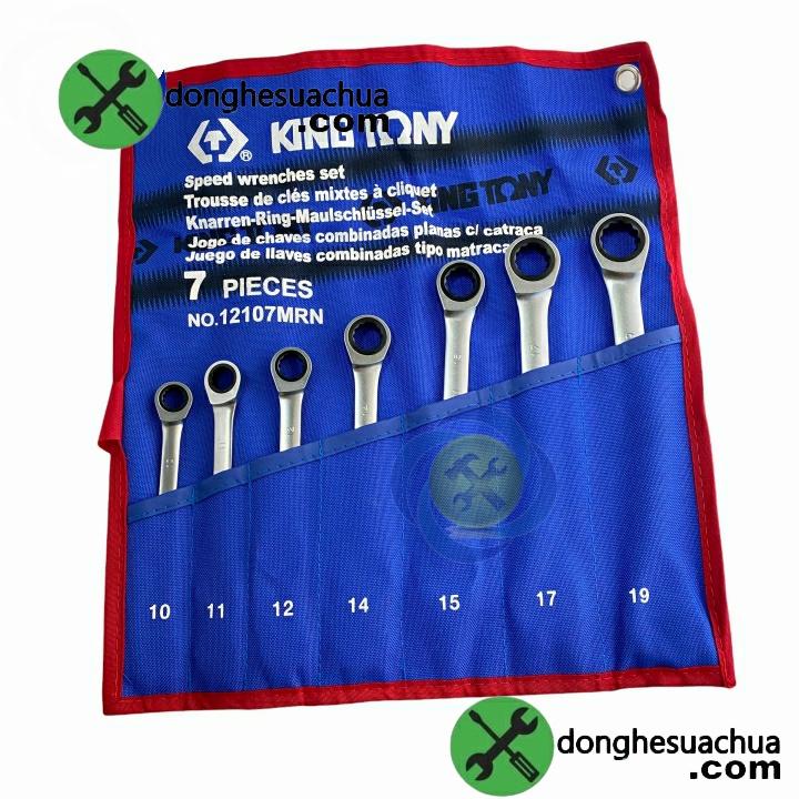 Bộ cờ lê vòng miệng tự động 7 chi tiết Kingtony 12107MRN