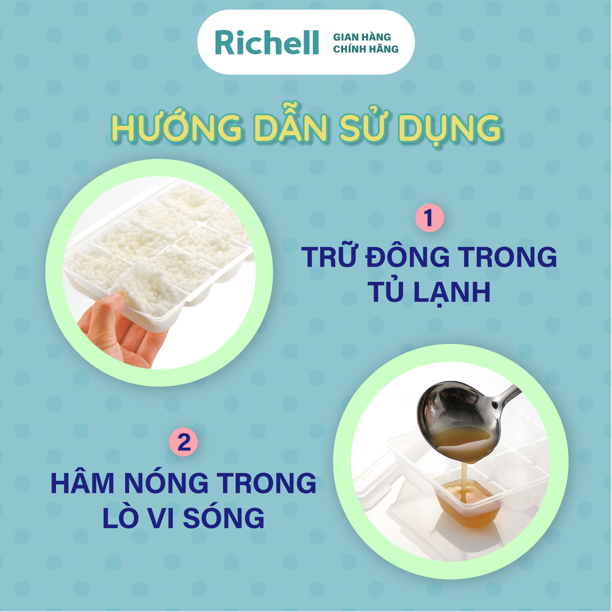 Bộ khay trữ đông thức ăn dặm Richell