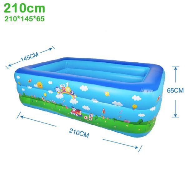 Bể bơi phao 3 tầng size to 2m1, phao bơi cho bé ngày hè
