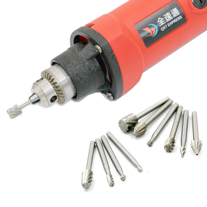 Bộ mũi mài khắc phay cắt gỗ mini họp kim HSS 9 chi tiết chân cốt 3ly