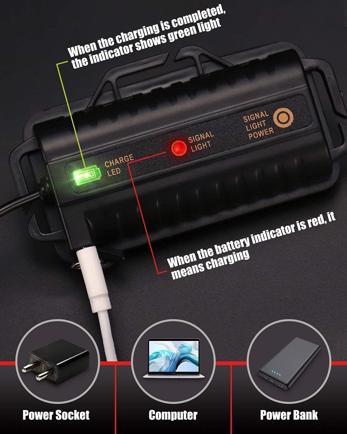 Đèn đèn pha thường nạp, Siêu Lumen 18000, 8 đèn pin LED, đèn pha tự do cánh tay cho cắm trại, câu cá, đạp xe và đi bộ, có chứng nhận chứng minh bơi IPX4