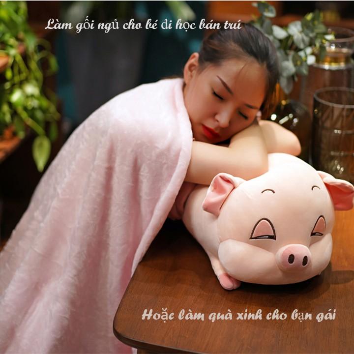 Bộ chăn gối hình heo dễ thương