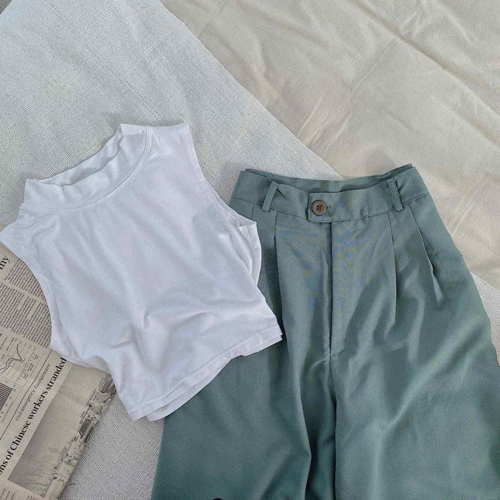 023- SET ÁO CỔ LỌ QUẦN XANH