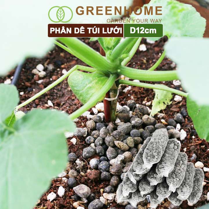 Phân dê đã qua xử lý, túi lưới dài 10cm, không mùi, kích rễ, kích hoa phong Lan, hoa hồng |Greenhome