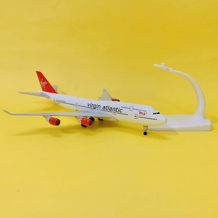 Mô hình máy bay tĩnh B747 Virgin Atlatic 20cm có bánh xe