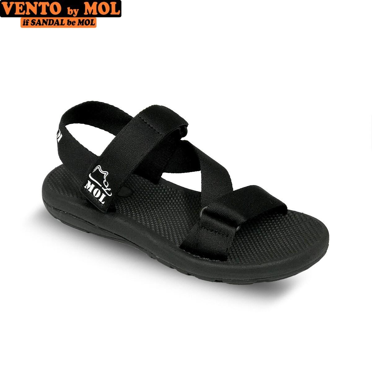 Giày sandal unisex nam nữ quai chéo vải dù đế mõng Slim có quai hậu cố định hiệu MOL mang đi học du lịch MS1166B