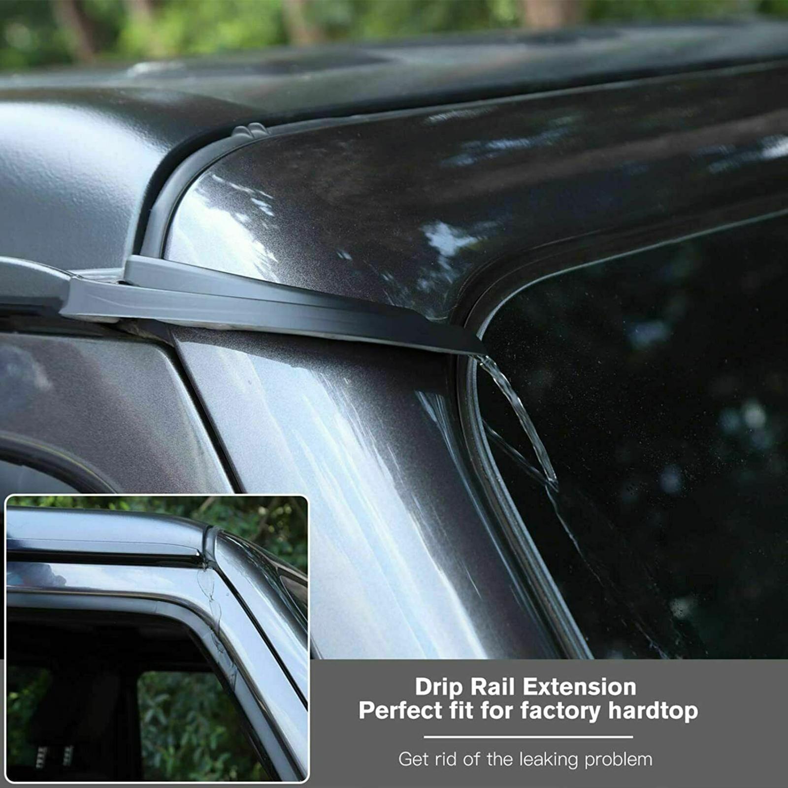 2 Pcs Water Rain Gutter Extension For Jeep Wrangler JL 2018 2019 2020 Black