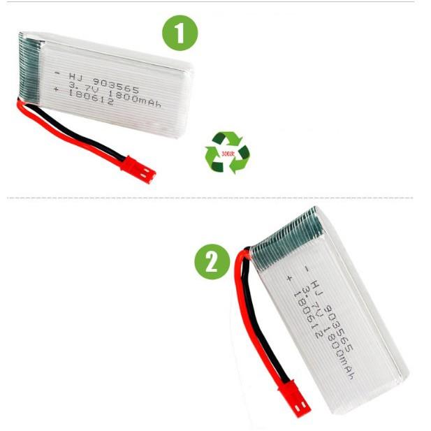 Pin Flycam Dung Lượng Cao 3.7V 1800mAh 25C Phù Hợp Dòng Quad JJRC A6 Cổng JST