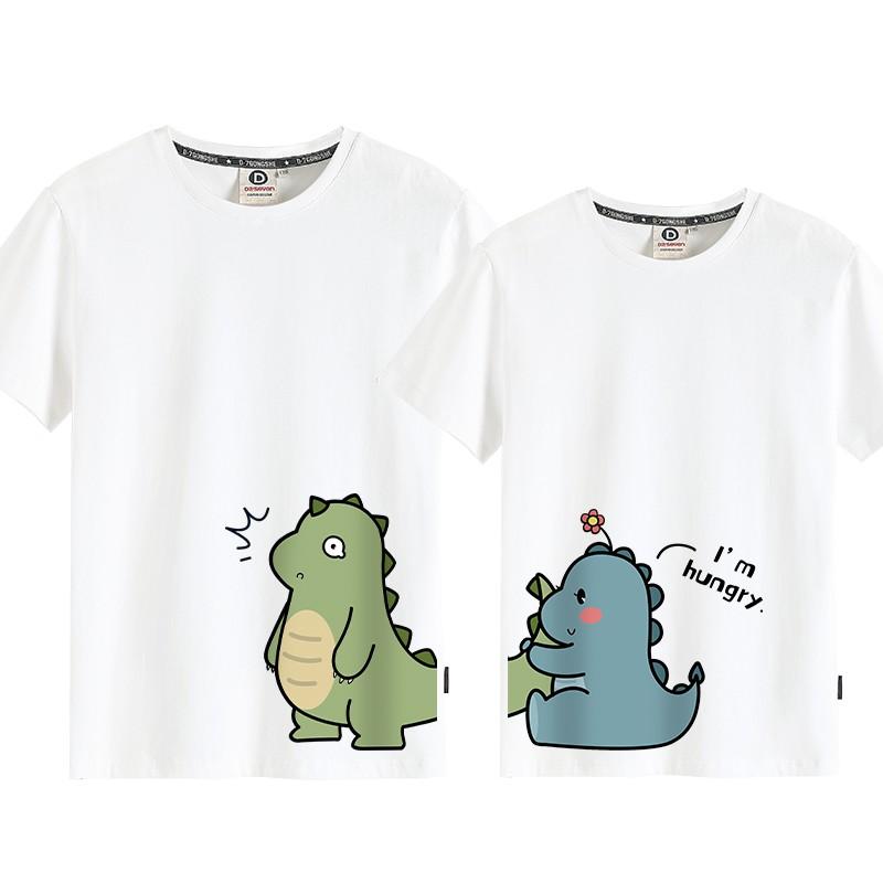 Áo Thun Tay Lỡ Unisex KHỦNG LONG HUNGRY Form Rộng Ulzzang Couple Nam Nữ