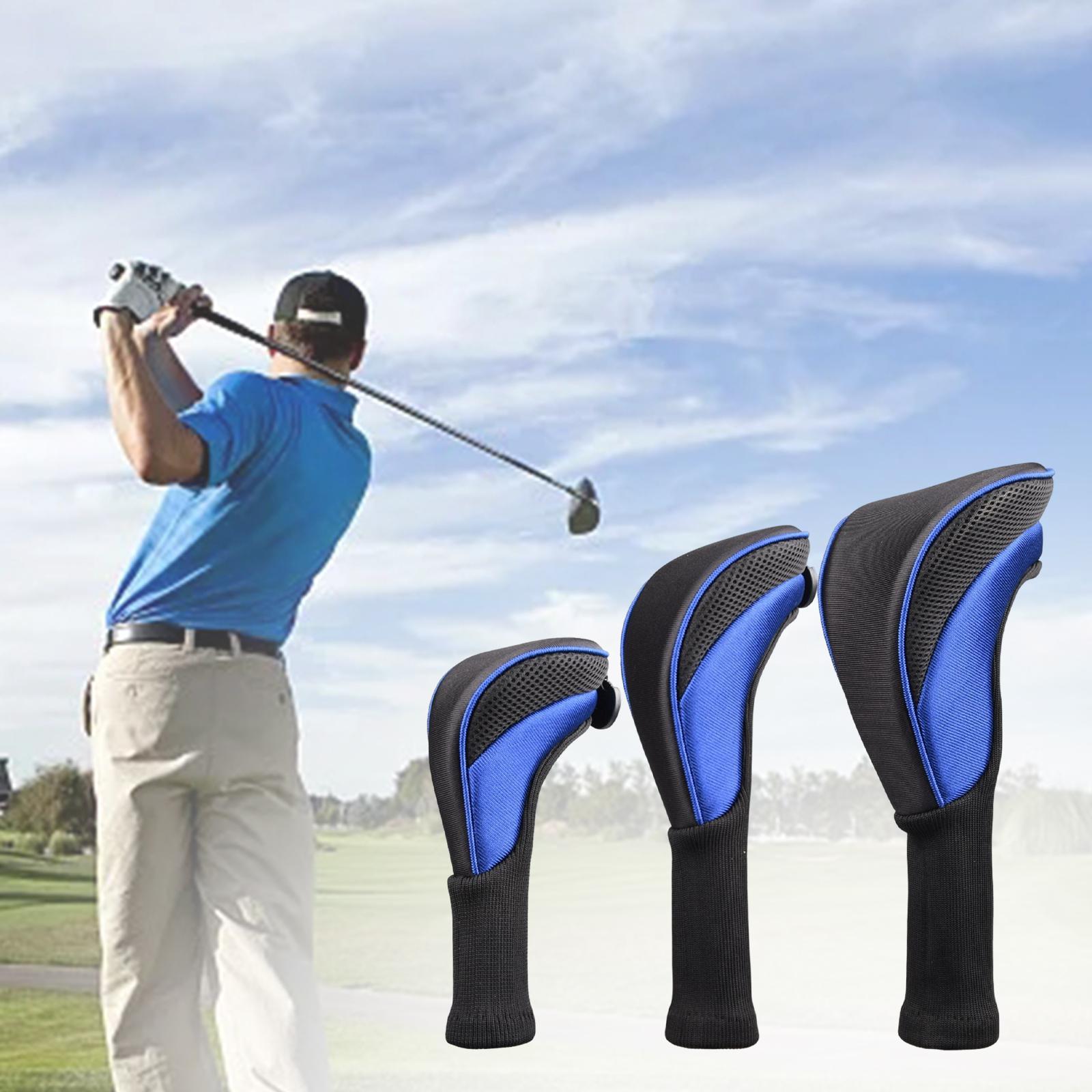 Golf Club Head Cover 1, 3 4 5 7 X Driver Fairway Woods Headcovers, Hybrid Head Cover Set with Interchangeable Tags Fits Fairway and Driver Clubs