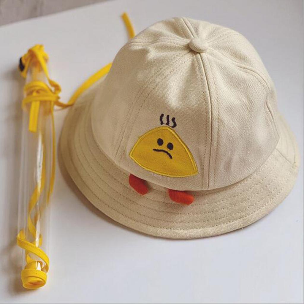 2pcs UV Protection Hat for Kids Beige Orange