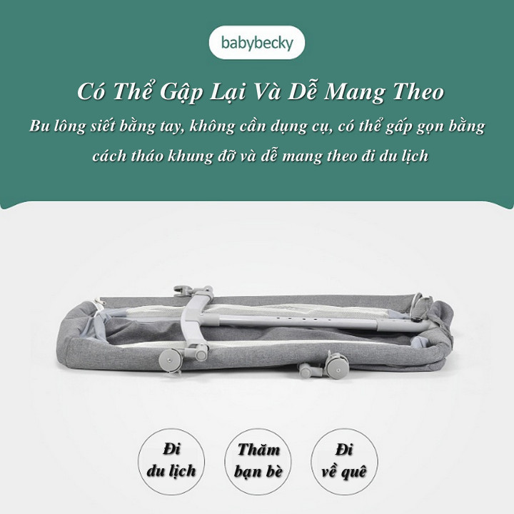 Nôi Di Động Đu Đưa BabyBecky Phiên Bản Deluxe Cao Cấp - Home and Garden