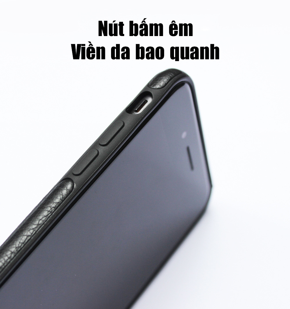 Ốp da đen cao cấp dành cho iPhone 7 Plus vs iPhone 8 Plus