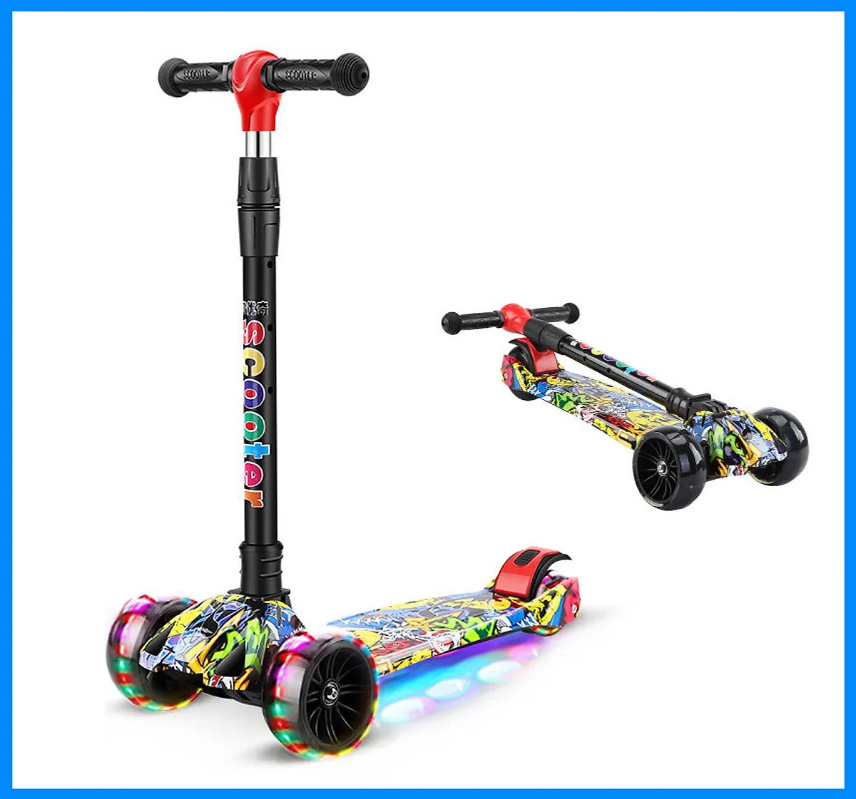 Xe Trượt Scooter Gubix Grafiti Cao Cấp 3 Bánh PU Có Đèn Led – Sản Phẩm Chính Hãng