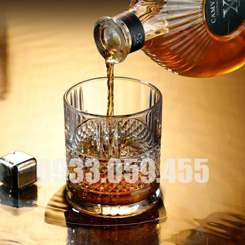 Ly uống rượu Tây thủy pha lê cao cấp 300ML, cốc uống rượu whisky glass