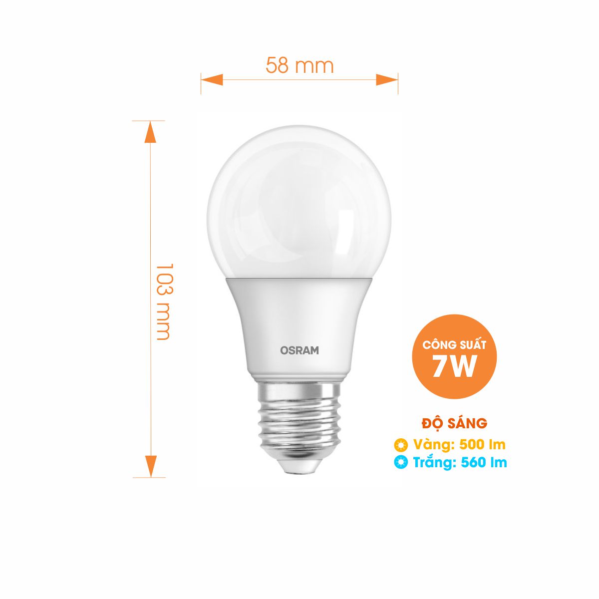 Bóng đèn LED Bulb E27 ECO CLASSIC A 7W OSRAM