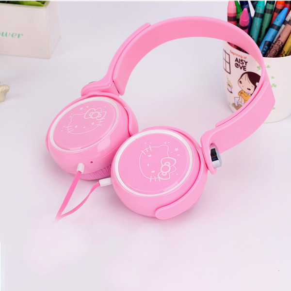 Tai Nghe Headphone KT-30 Màu Hồng Họa Tiết Dễ Thương