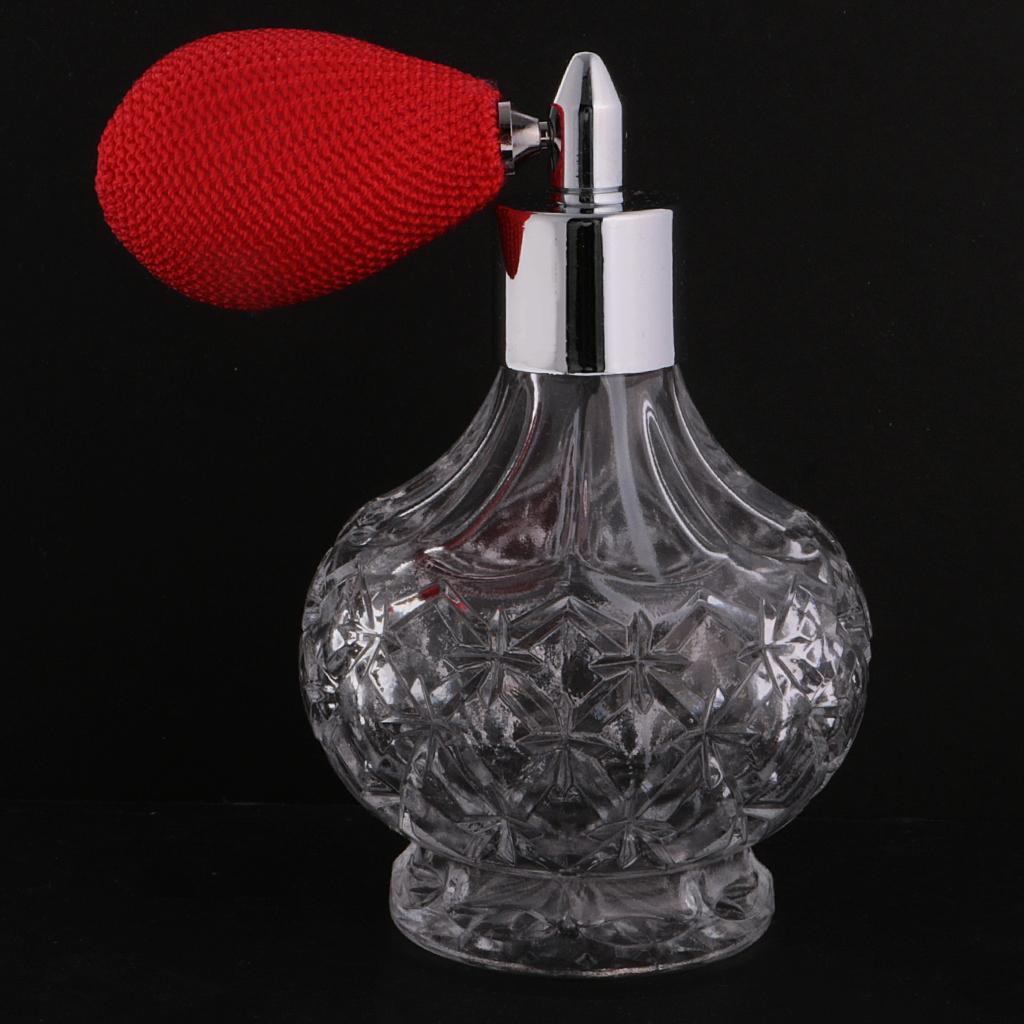Bình Pha Lê Cổ điển Rỗng Chai Nước Hoa Ngắn Phun Phun Thủy Tinh 100ml