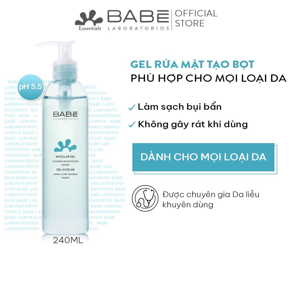 Sữa rửa mặt & tẩy trang dạng gel BABÉ Micellar Gel 240ml
