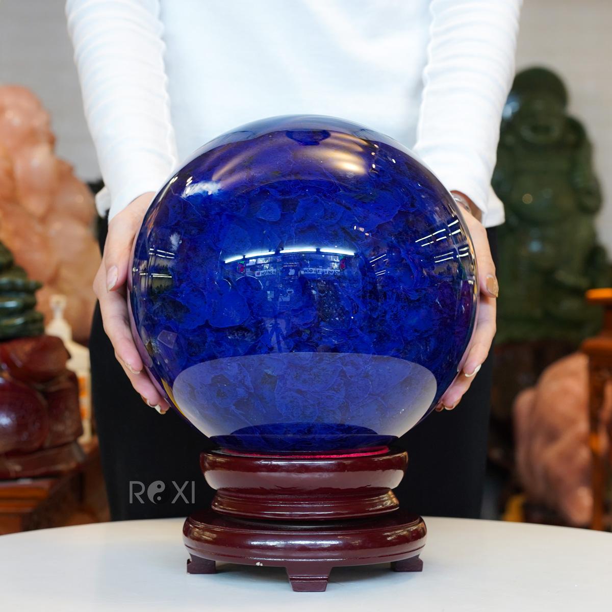 Quả Cầu màu xanh biển obsidian 15,5kg - 23,6cm