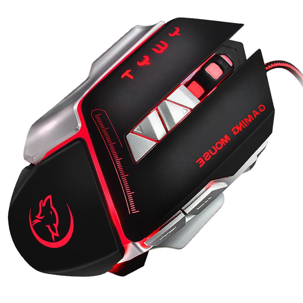 Black LED Optical Wired Mouse Computer Accessory 3200DPI Gaming Working Mice