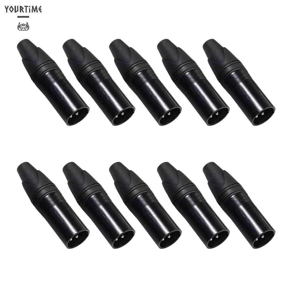 Set 10 Đầu Nối Dây Cáp Âm Thanh Microphone XLR 3Pin