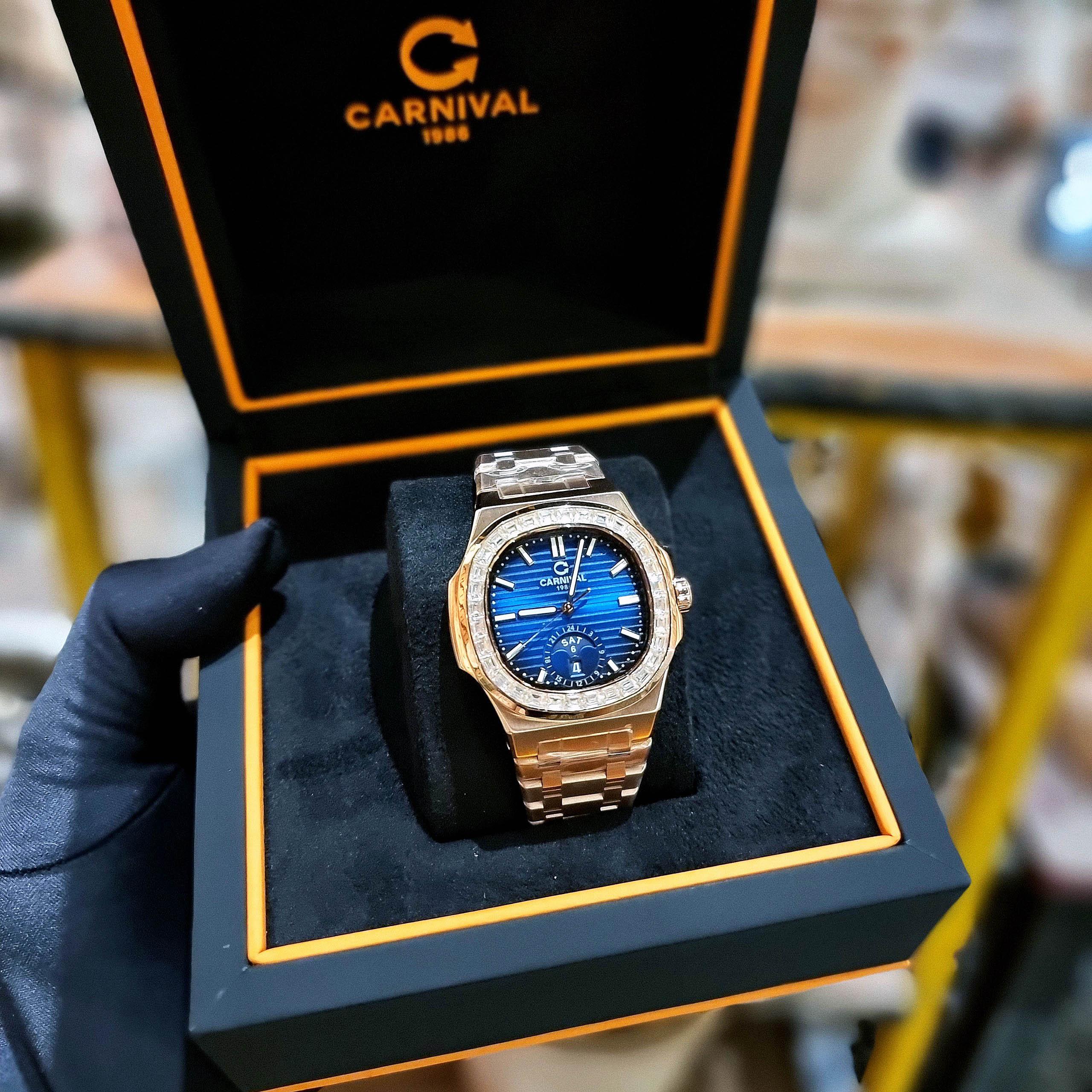 Đồng Hồ Nam Dây Thép Carnival Nautilus 8110G-VH-KL Automatic - Kính Sapphire - Size 41mm - 3 Màu - 8110G-VH-KL-D - 8110G-VH-KL-N - 8110G-VH-KL-X