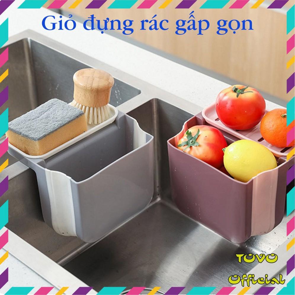 Rổ lọc rác giỏ lọc rác khay đựng rác đồ ăn thức ăn thừa treo bồn rửa bát rửa chén bằng nhựa gấp gọn